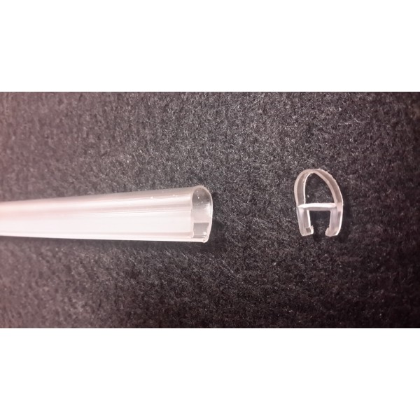 Joint translucide avec bourrelet longueur 2200 mm (verre 8 mm) masse réduite